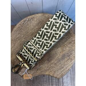 Wide Green Taupe Purse Strap Adjustable Purse Strap Crossbody Guitar Strap